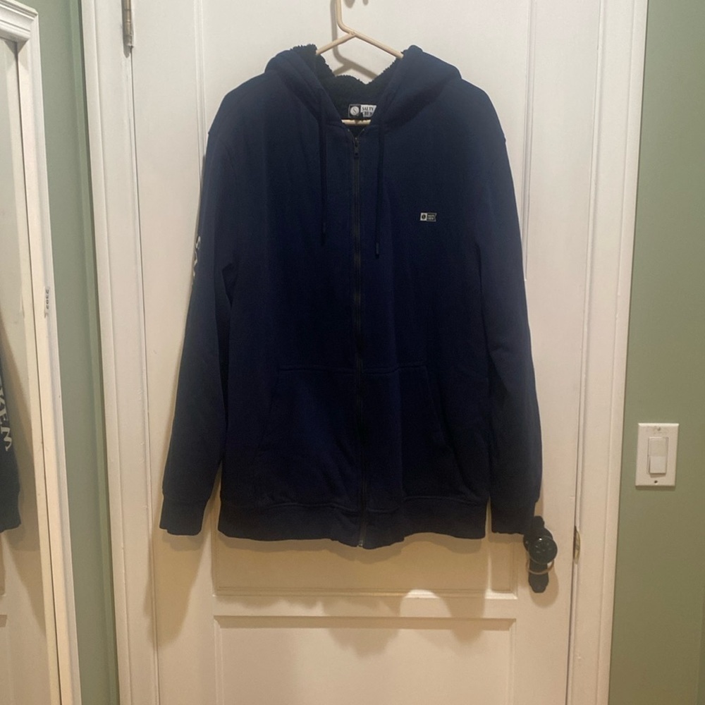 Salty Crew Navy Front Zip fleece lined hoodie 2xl